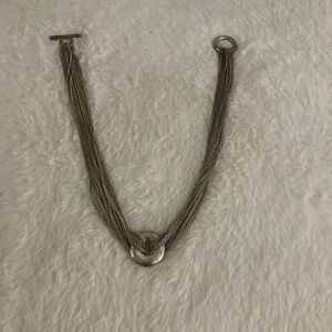 Tiffany & Co silver multi chain mesh circle necklace